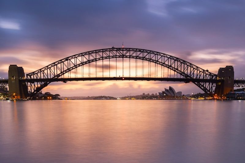 bridge over water during night time